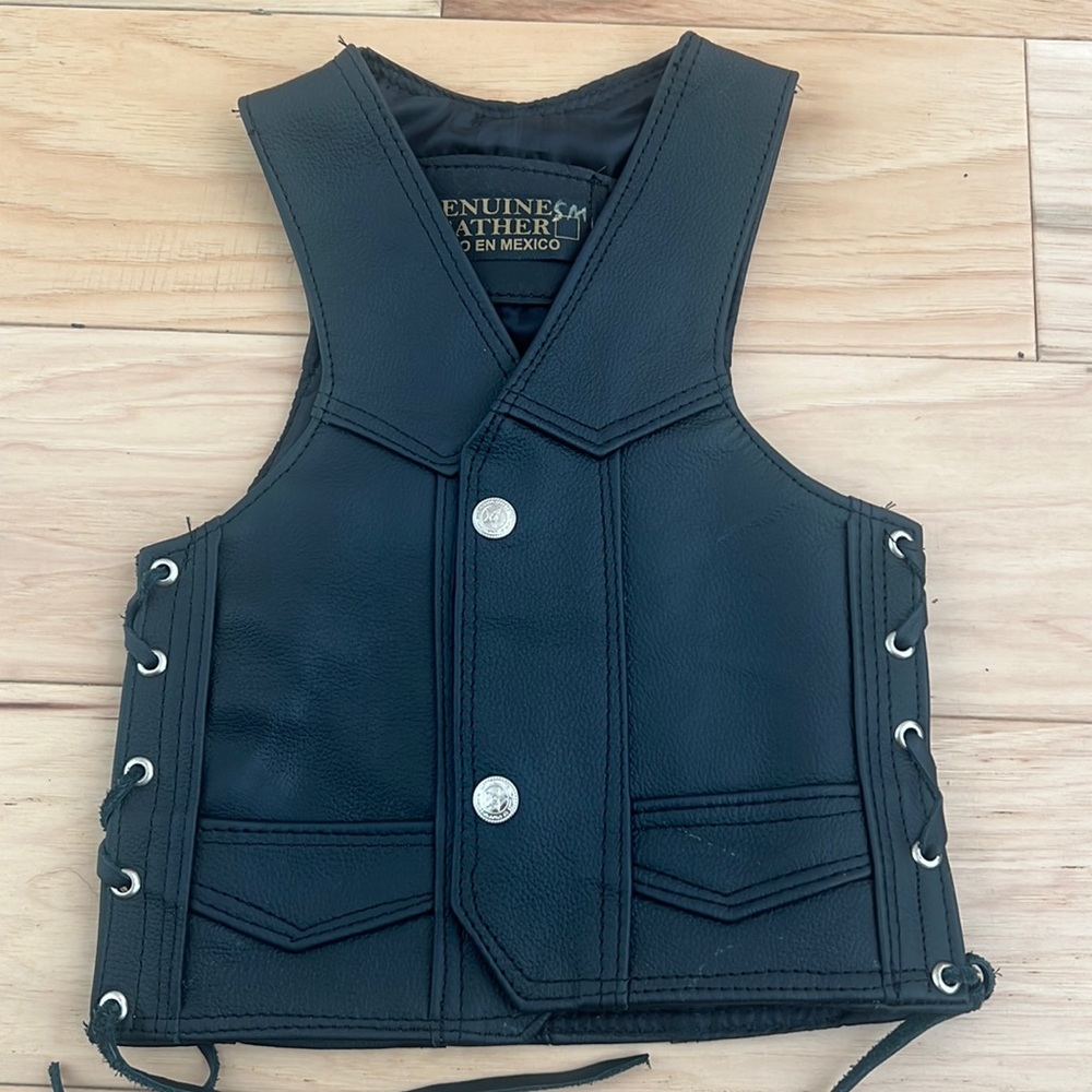 Toddler Leather Harley Vest
